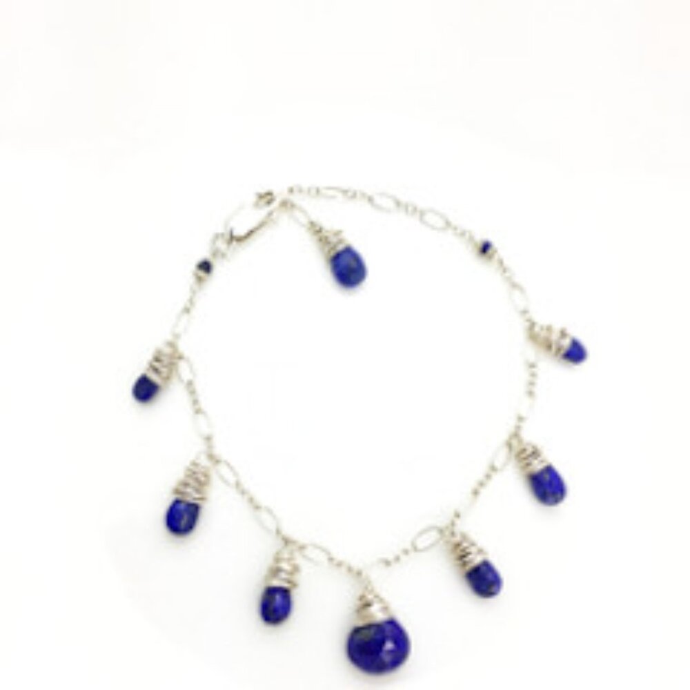 NWOT Artisan Argentium® Sterling Silver Natural‎ Lapis Lazuli Brio Bracelet
